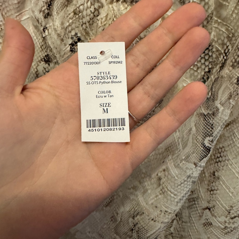 White House Black Market Snake Print Blouse - Picture 4 of 6